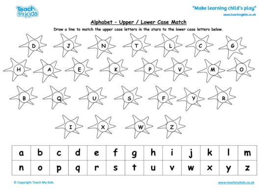 Worksheets for kids - alphabet-upper-lower-case-match1